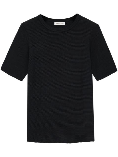 ANINE BING Caitlyn crepe-textured T-shirt