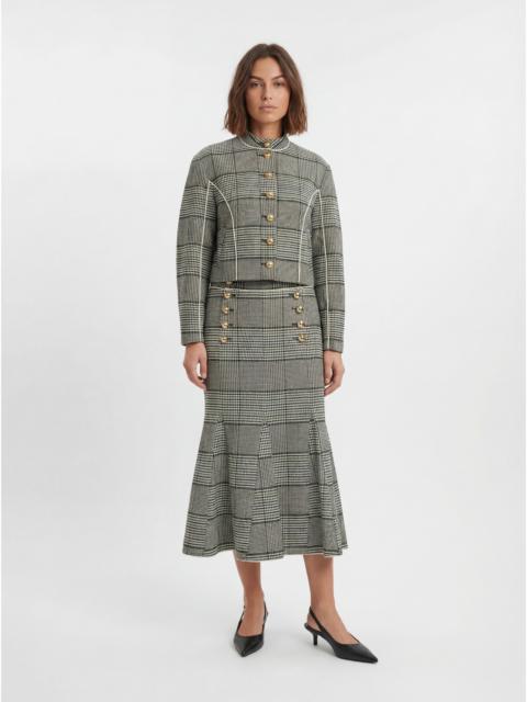 KAREN MILLEN Tailored Check High Neck Jacket