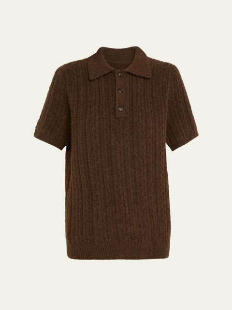 MM6 Maison Margiela Short-Sleeve Cable-Knit Polo Shirt