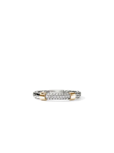 JOHN HARDY JH Essential Pave Ring, Gold, Sterling Silver, Diamonds, 3MM