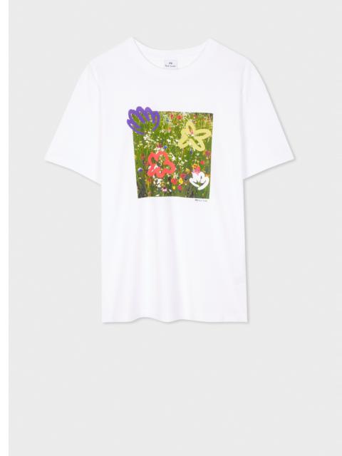 Paul Smith Women's White 'Wildflowers' Print T-Shirt
