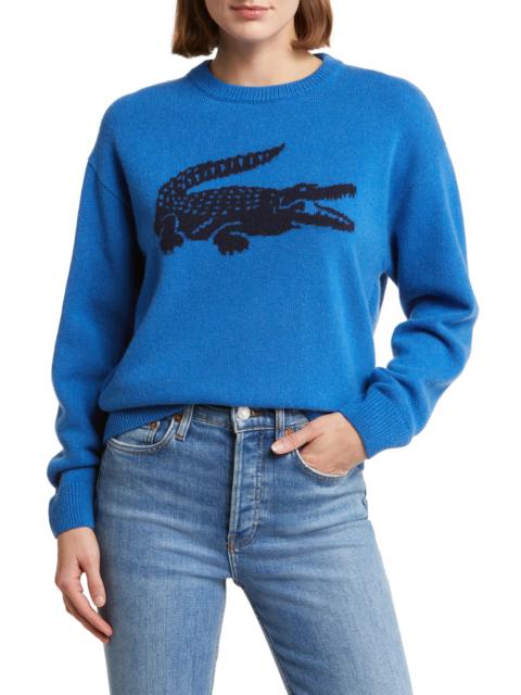 Big Croc Cashmere & Wool Crewneck Sweater in Iq2 Hilo/Marine