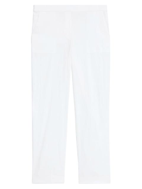 Theory Women's Linen-Blend Slim-Fit Pants - White