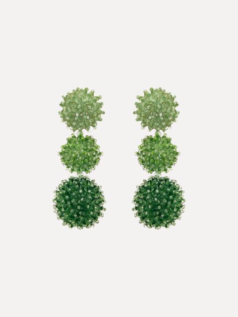 Oscar de la Renta OMBRÉ POMPOM DROP CLIP-ON EARRINGS