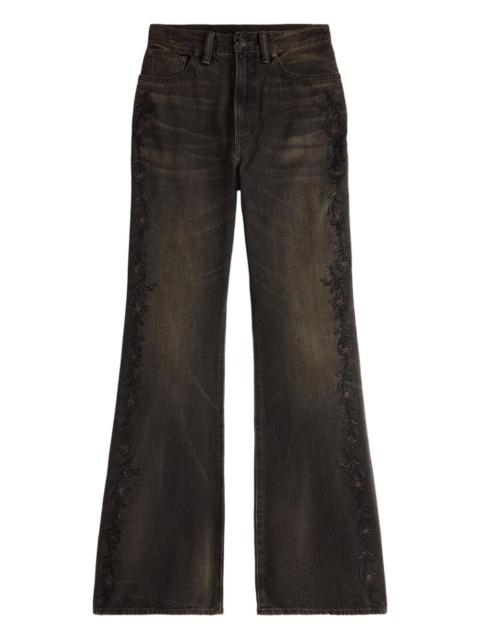 RRL by Ralph Lauren floral-embroidery flared jeans