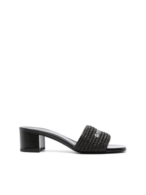 Givenchy logo-embroidered raffia mules