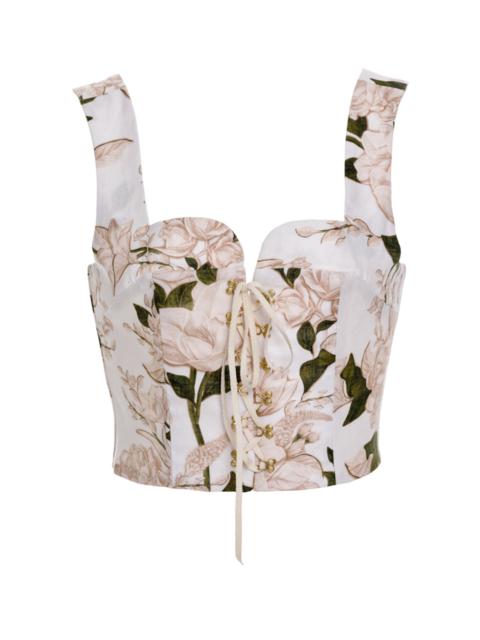 Agua by Agua Bendita Reserva Floral Linen Corset floral