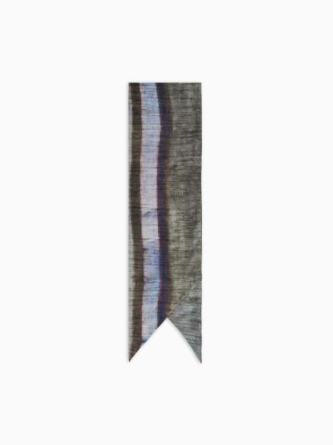 GIORGIO ARMANI PRINTED COTTON AND SILK BLEND SCARF