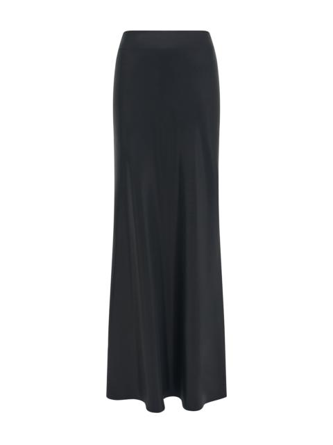 GABRIELA HEARST Fauna Bias Maxi Skirt in Black Metallic Silk Twill