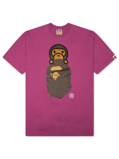 A BATHING APE® MILO ON APE HEAD TEE - PINK