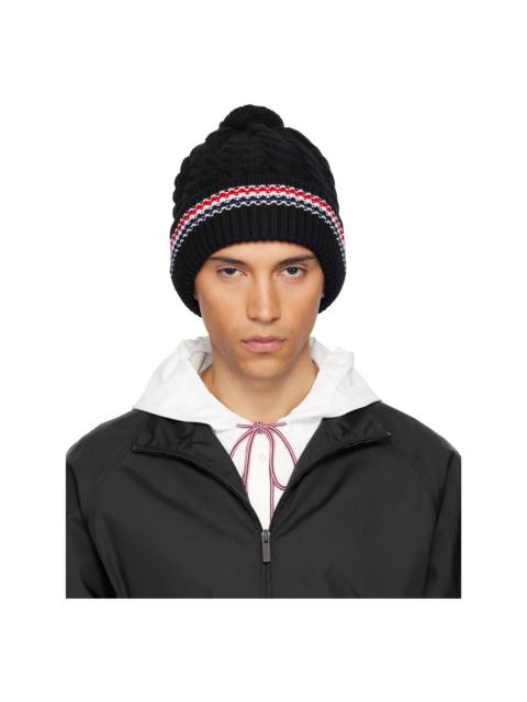 Thom Browne Black Cashmere Baby Cable Stitch Pom Pom Beanie