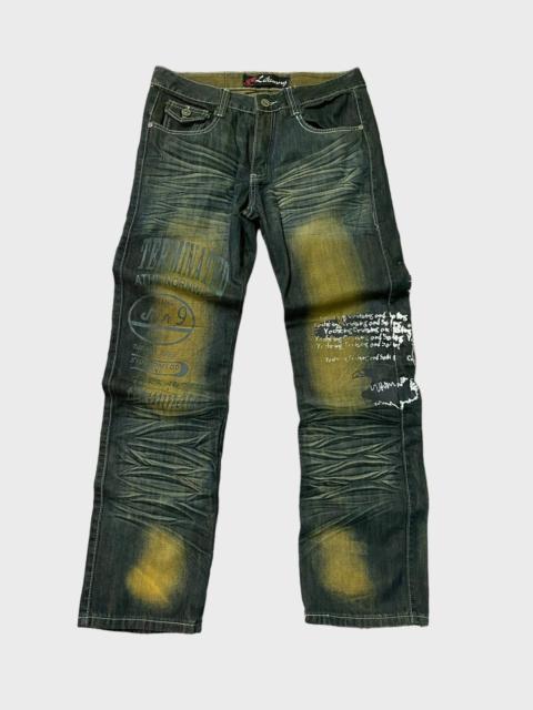 Other brands Japanese Brand - NYLAUS JEANS Wing Back Patches Rare Design Denim
