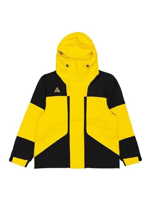 Men's Nike ACG Gore-tex Waterproof Zipper Hooded Jacket Yellow Black BQ7195-728