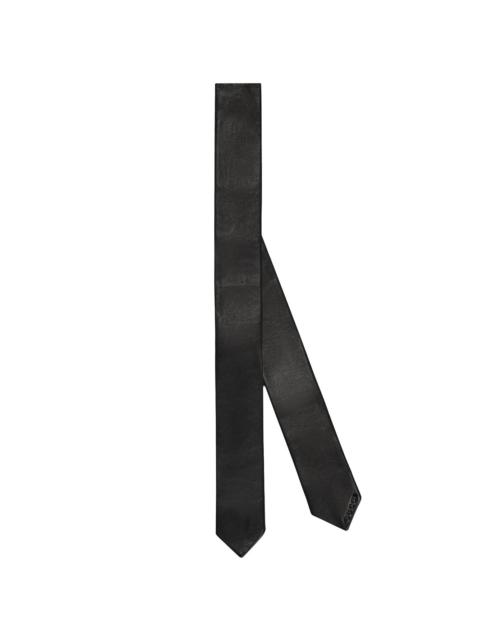 logo-debossed leather tie