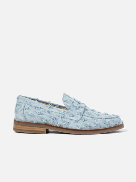 DUKE + DEXTER Wilde Blue Punched Denim Penny Loafer - Men's