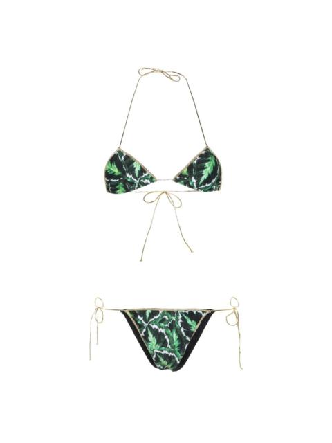 Reina Olga Sam leaf-print bikini set