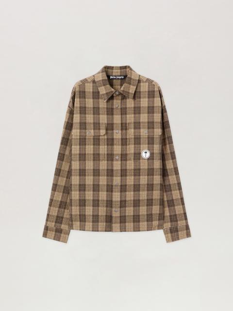 Palm Angels Tree Logo Check Loose Overshirt