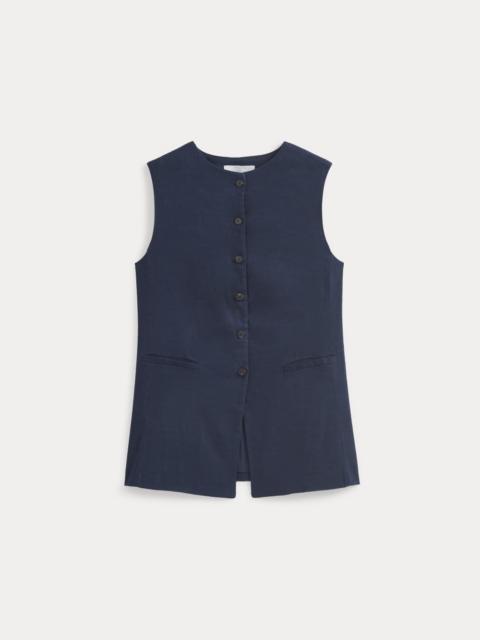 EVERLANE LONG VEST IN STRETCH LINEN