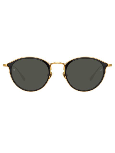 LUIS OVAL SUNGLASSES IN YELLOW GOLD AND BLACK