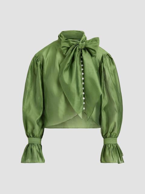 Polo Ralph Lauren Women's Tie-Bow Organdy Shirt - Green