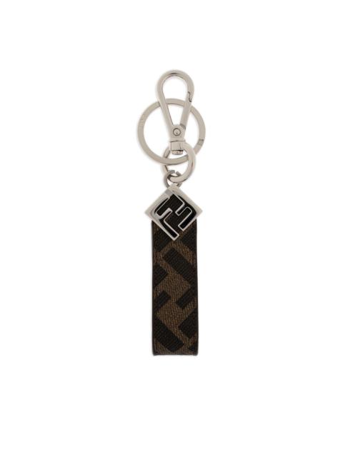FENDI square logo plaque keyring