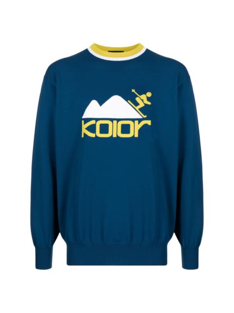 Kolor intarsia-knit logo jumper