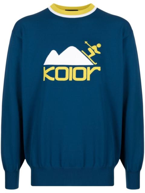 Kolor intarsia-knit logo jumper