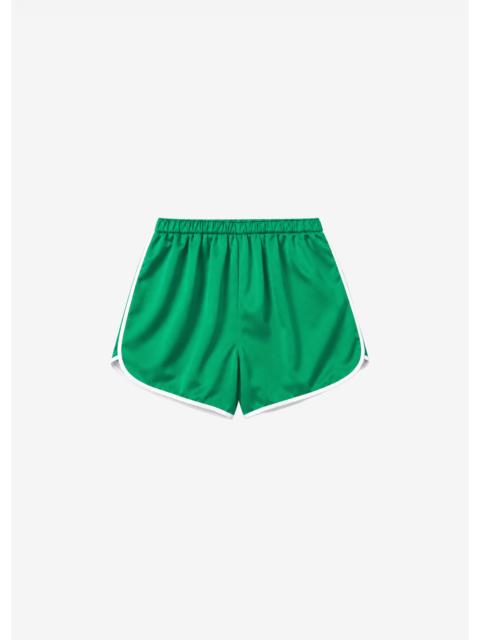 The Frankie Shop Cielo Satin Mini Boxer Shorts - Kelly Green