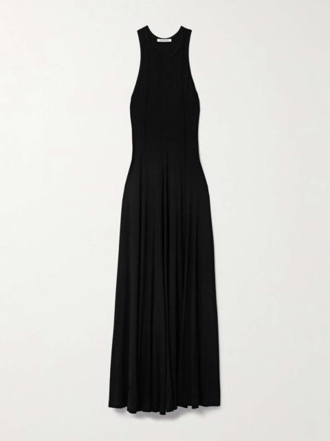 Paneled stretch-jersey maxi dress