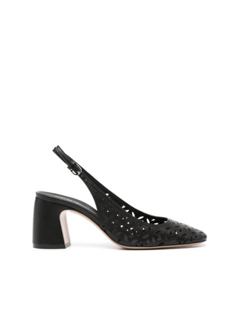 EMPORIO ARMANI 75mm laser-cut leather pumps