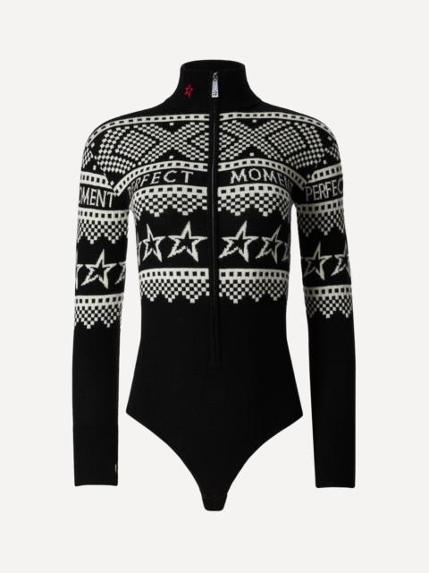 PERFECT MOMENT Intarsia-Knit Holiday Bodysuit