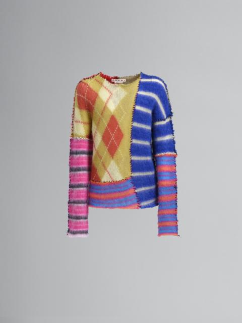 Marni MULTICOLOUR PATCHWORK MOHAIR SWEATER