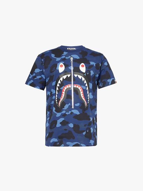 A BATHING APE® Camo Shark crew-neck relaxed-fit cotton-jersey T-shirt