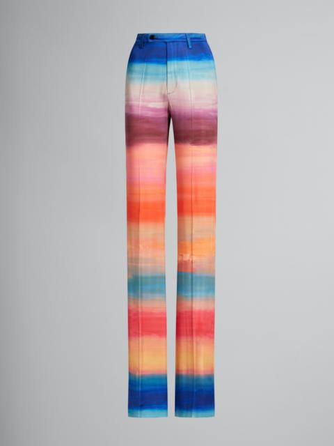 Marni STRETCH JERSEY TROUSERS WITH DARK SIDE OF THE MOON PRINT