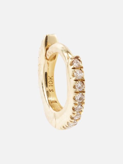 STONE AND STRAND 10kt yellow gold single hoop earring with diamonds