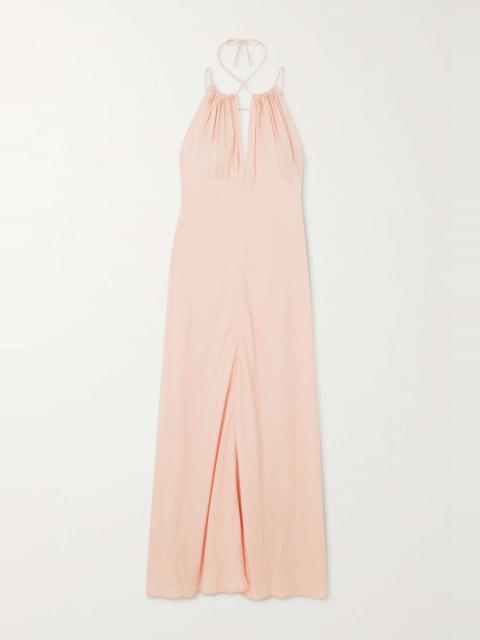 TOTEME Gathered woven halterneck maxi dress