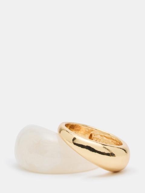 STEVE MADDEN RESIN RING SET NATURAL