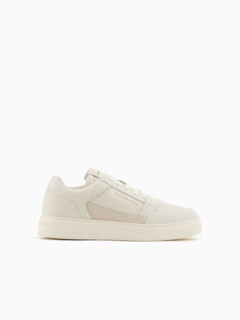 EMPORIO ARMANI ASV regenerated-leather sneakers with stitching details