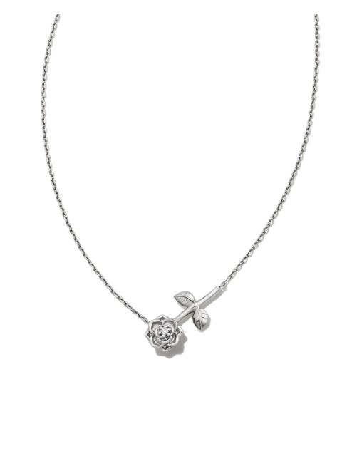 KENDRA SCOTT Ansel Rose 14k White Gold Pendant Necklace in White Diamond