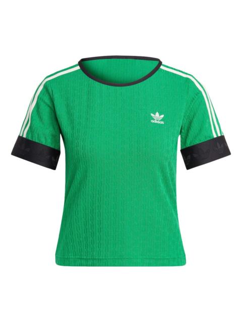 adidas (WMNS) adidas originals SS23 adicolor 70s Knit T-Shirt 'Green' IK7844