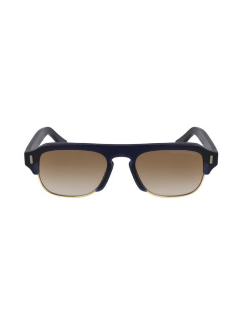 56mm Flat Top Sunglasses in Navy Blue/Gradient