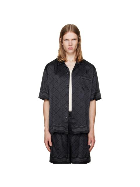 CASABLANCA Black Cuban Collar S/S Shirt