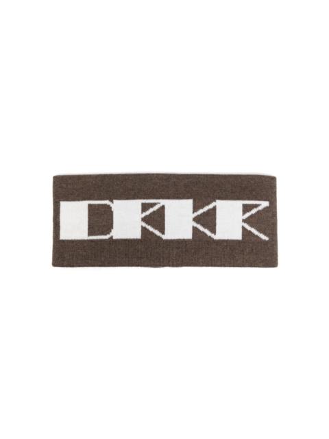 Rick Owens DRKSHDW patterned intarsia-knit cotton headband