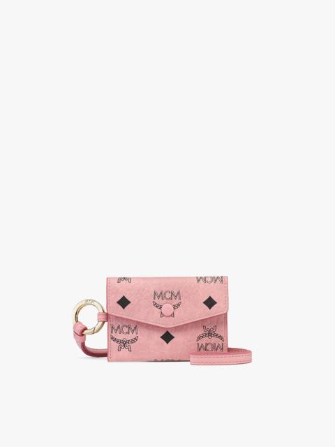 MCM Aren Lanyard ID Wallet in Visetos
