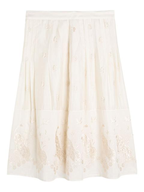 S.S.DALEY Ada embroidered midi skirt