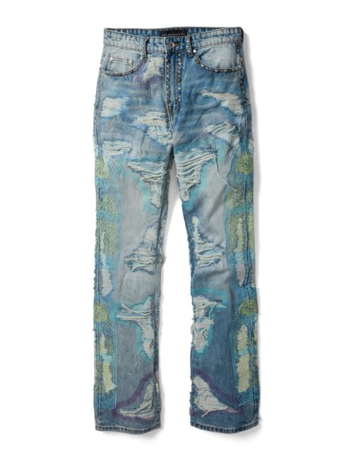WHO DECIDES WAR MULTICOLOR STUD DISTRESSED DENIM