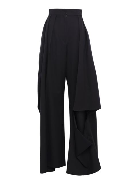 A.W.A.K.E. MODE Flax-Blend Split Hem Flared Pants black