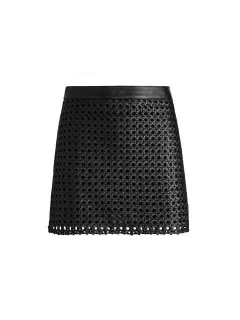 Alice + Olivia RILEY A-LINE LEATHER MINI SKIRT