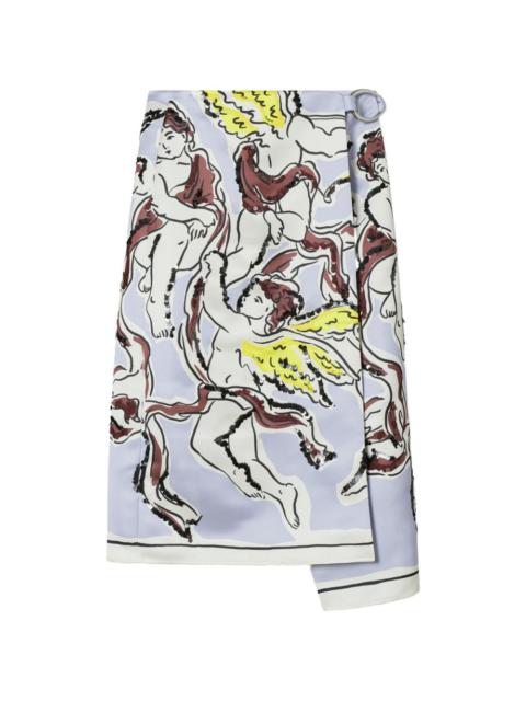 TORY BURCH printed satin skirt