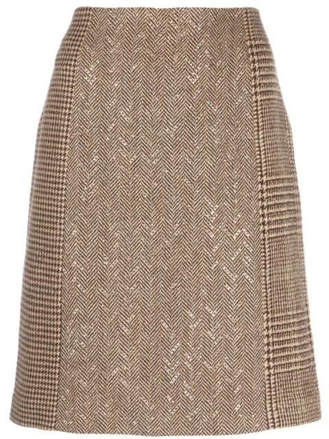Ralph Lauren chevron houndstooth-pattern straight skirt
